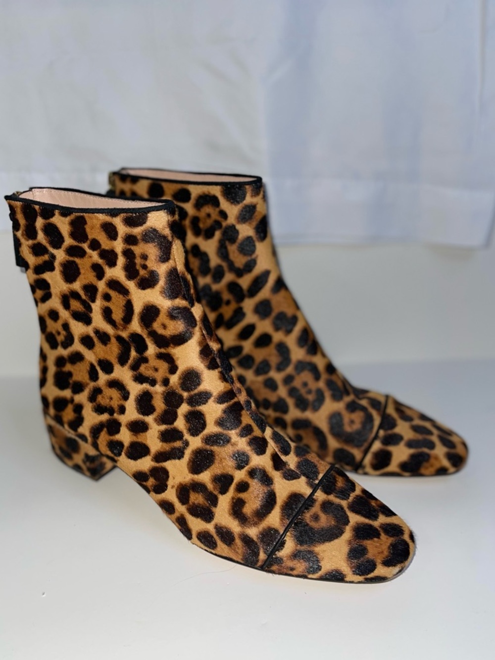 J. Crew Leopard Print Ankle Booties - Tan/Black